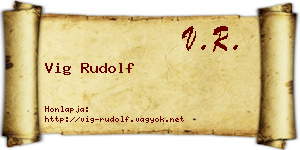 Vig Rudolf névjegykártya